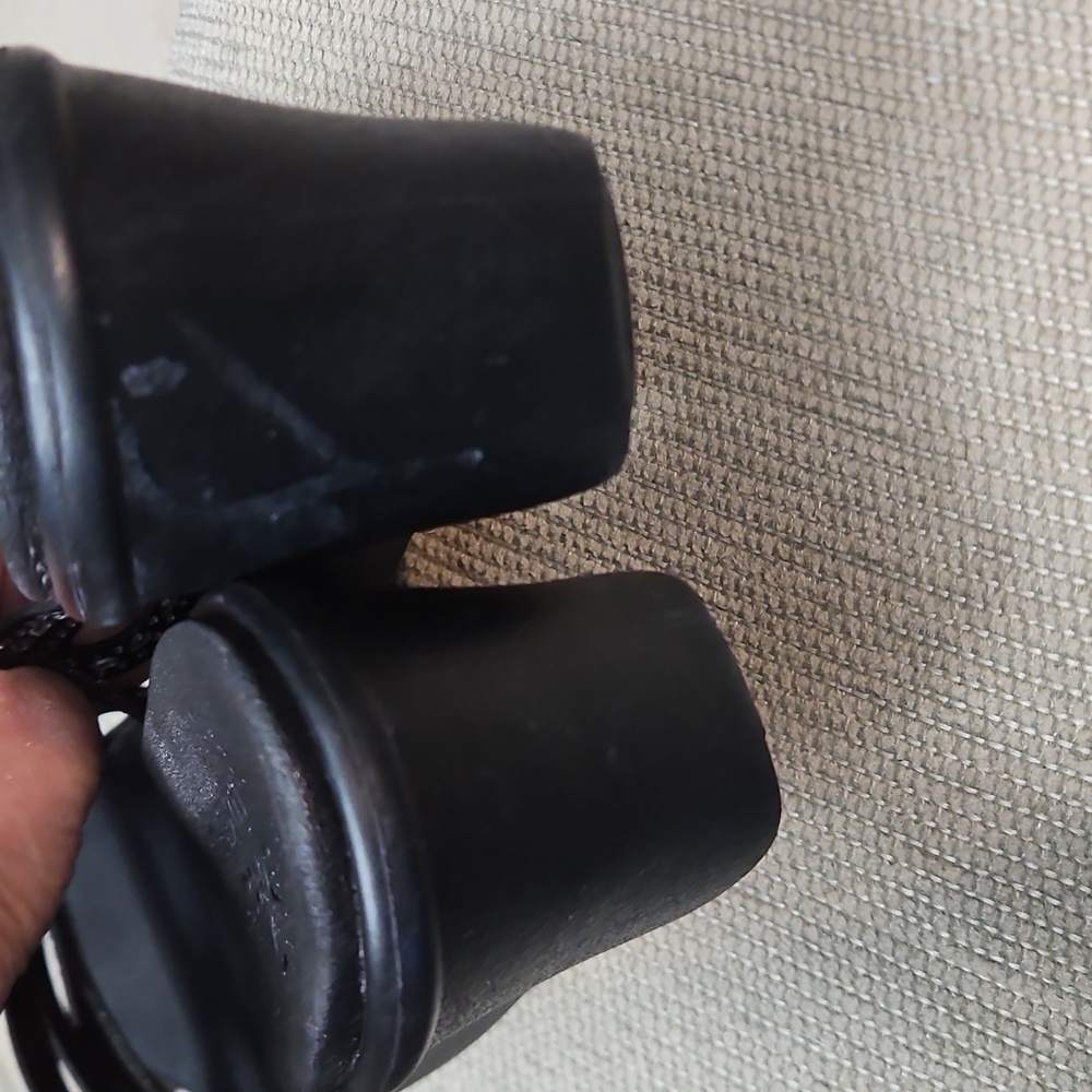 Skechers Black Wedge Slide Sandals Rhinestone Accents Women's 11 Black - Picture 5 of 15